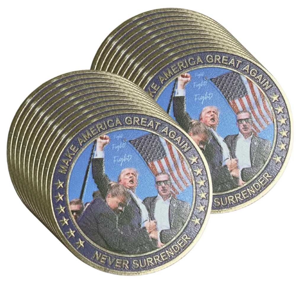 20x Trump Fight GOLD Coins FREE + $4.99 S/H EACH *Wholesale One-Time Deal*